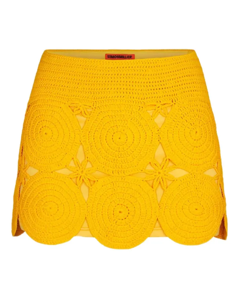Simon Miller Minirock mit gehäkelter Applikation - Gelb Gelb