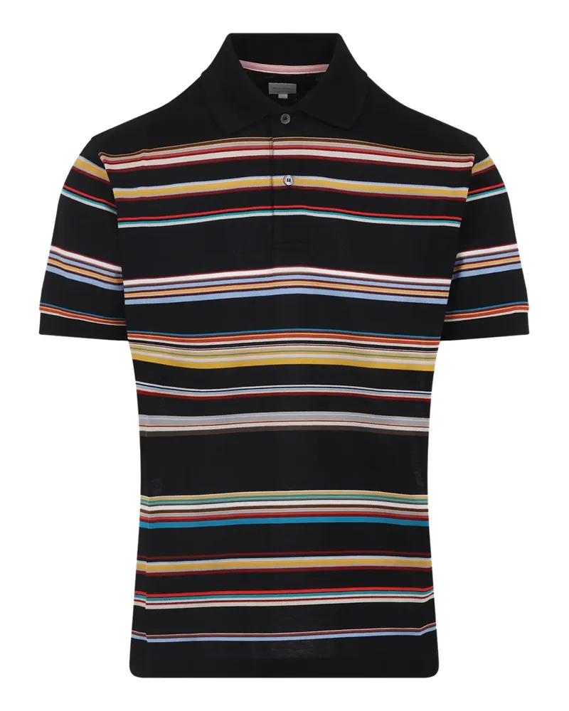 Paul Smith Gestreiftes Poloshirt - Schwarz Schwarz