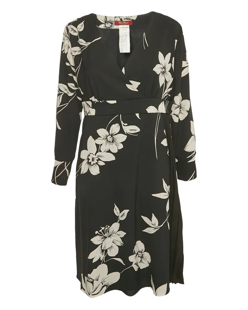Max Mara floral-print midi dress - Schwarz Schwarz