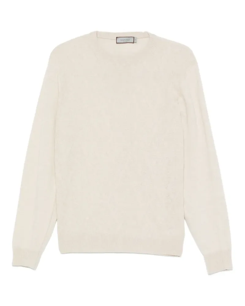 Canali Strukturierter Pullover - Nude Nude