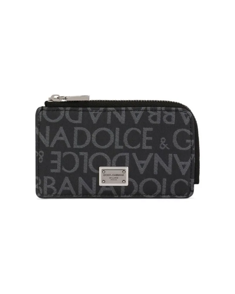 Dolce & Gabbana Portemonnaie mit Jacquard-Logo - Schwarz Schwarz