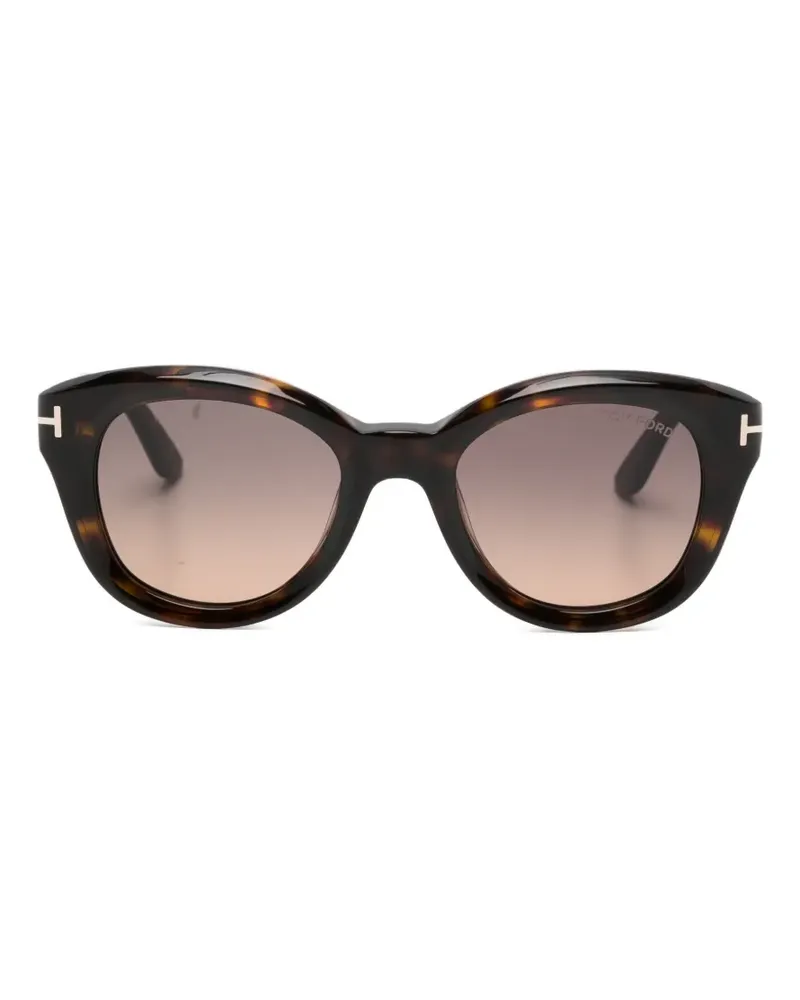Tom Ford Nika-02 Sonnenbrille mit rundem Gestell - Braun Braun