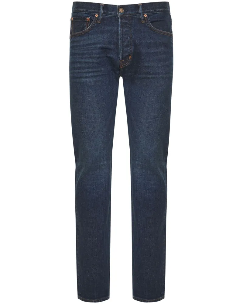Tom Ford Jeans mit Logo-Patch - Blau Blau