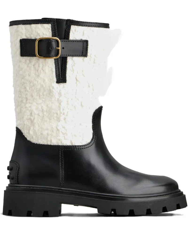 TOD'S bouclé buckle strap ankle boots - Schwarz Schwarz