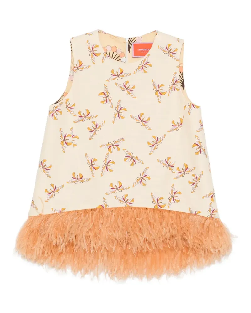La DoubleJ butterfly-print top - Nude Nude