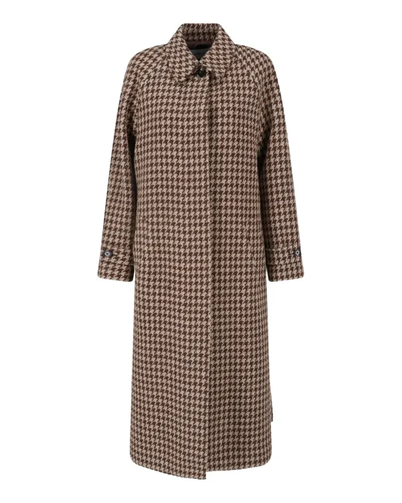 LARDINI houndstooth-pattern belted coat - Braun Braun
