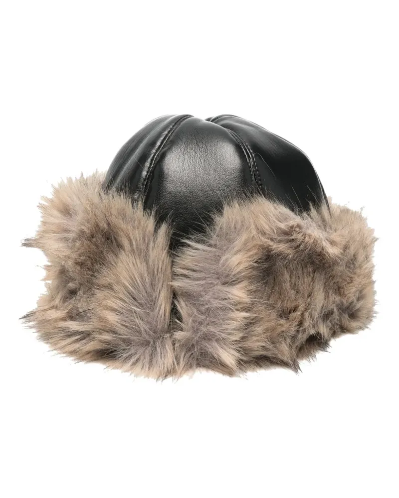 STAND Sable Hut mit Faux Fur-Besatz - Schwarz Schwarz