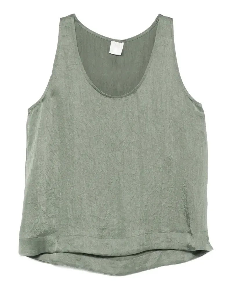 MONOCHROME crinkled scoop-neck top and choker set - Grün Grün