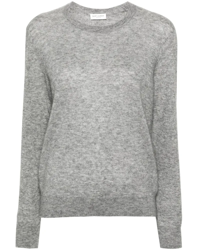 Saint Laurent Melierter Pullover - Grau Grau