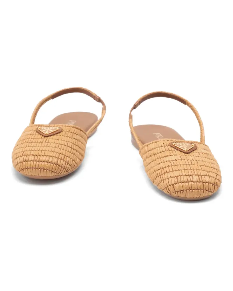 Prada triangle-logo ballet flats - Nude Nude