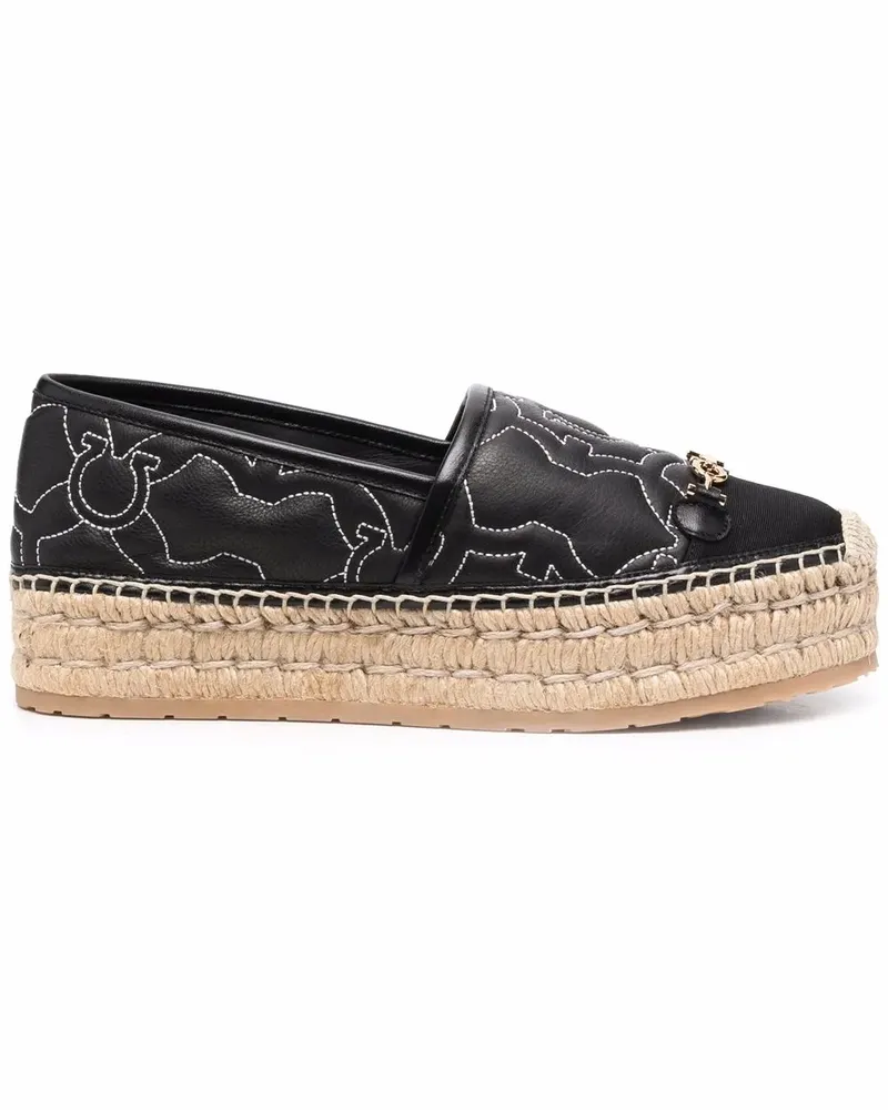 Ferragamo Espadrilles mit Logo-Stickerei - Schwarz Schwarz