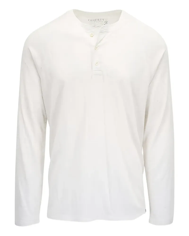 Faherty buttoned long-sleeve Henley T-shirt - Nude Nude