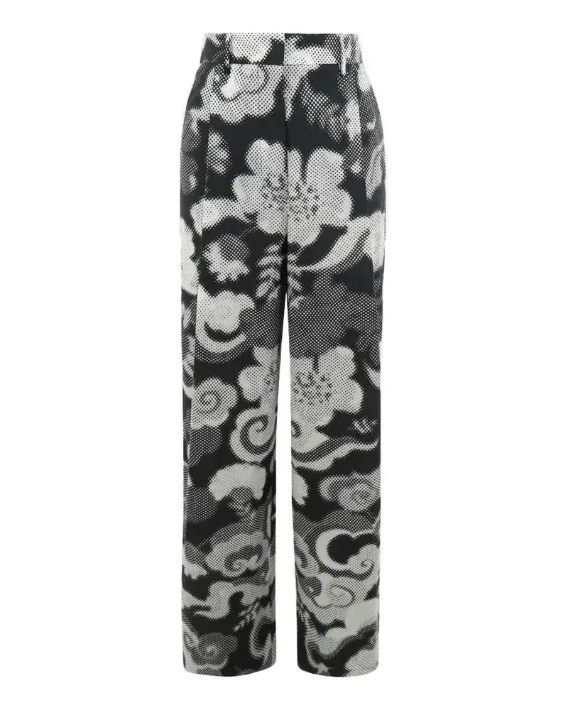 Essentiel Weite Hose mit Blumenprint - Schwarz Schwarz