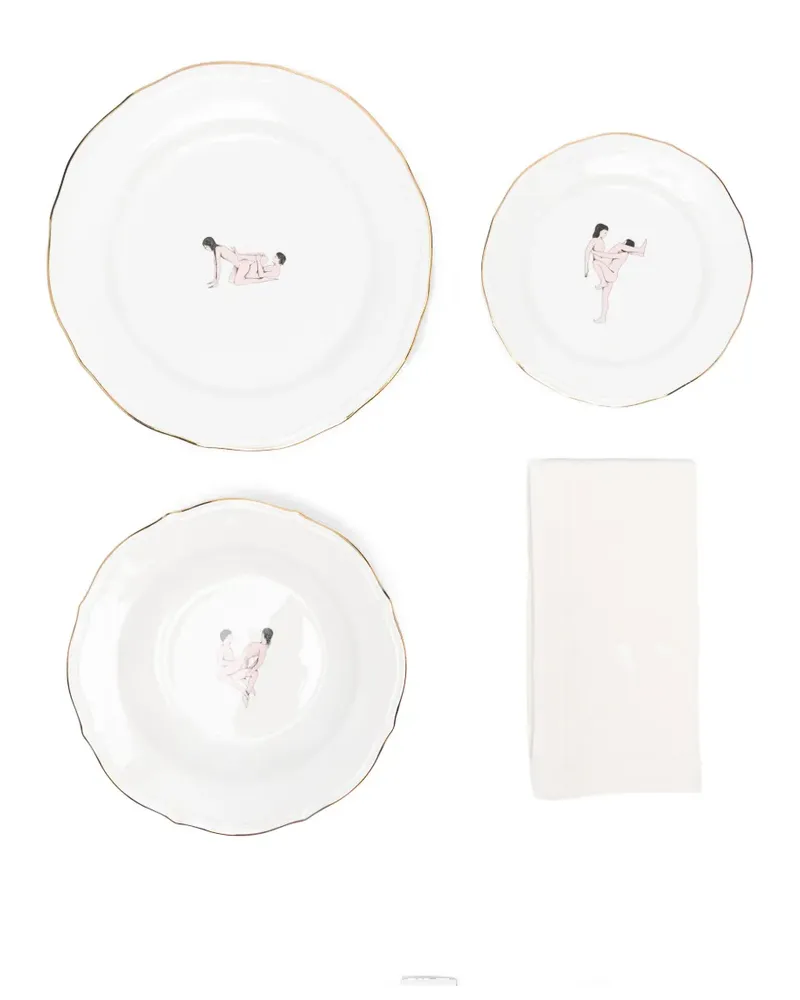 Seletti x Bruno Laurenzano Seikantai5271 - Inclined Teller (4er-Set) - Weiß Weiß