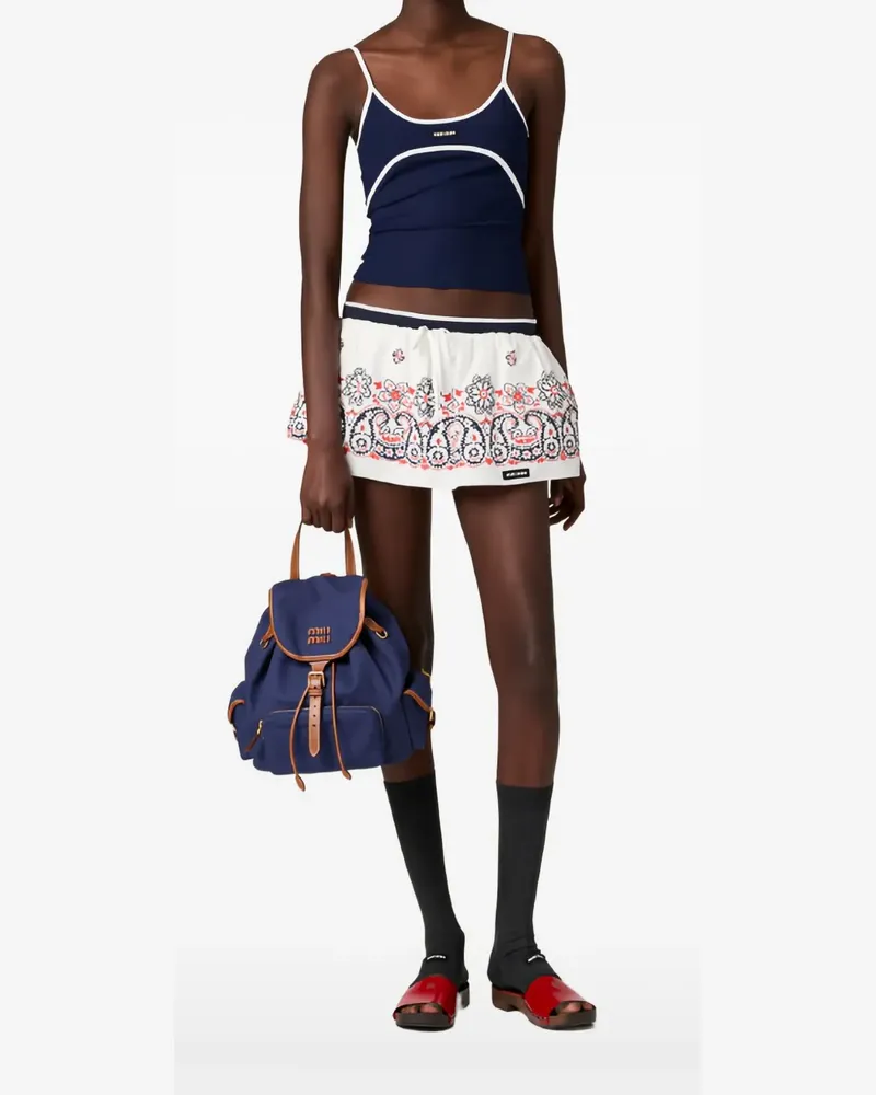 Miu Miu Tanktop mit rundem Ausschnitt - Blau Blau