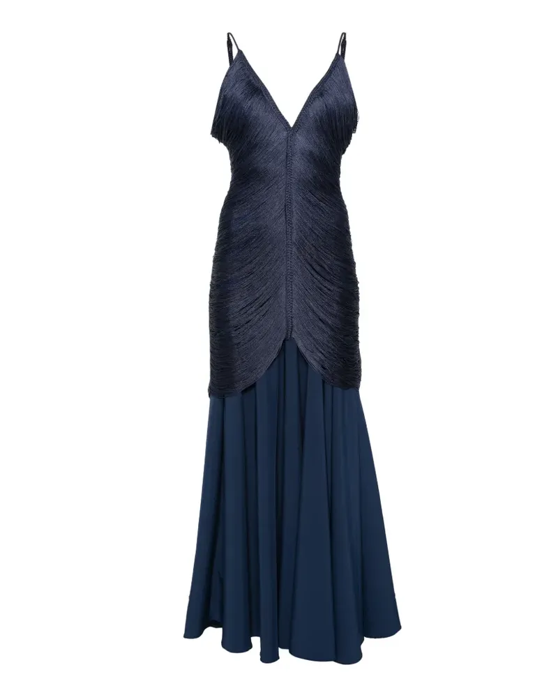 BLESS Nostalgia V-neck maxi dress - Blau Blau