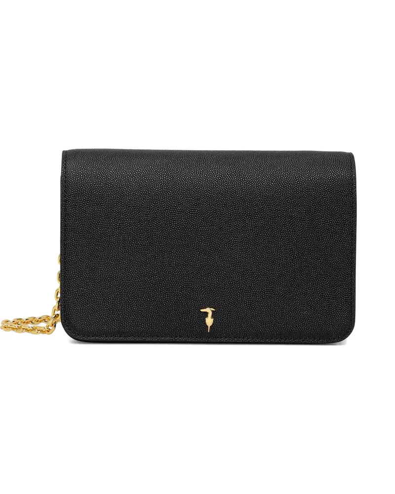Trussardi grainy chain-link crossbody bag - Schwarz Schwarz