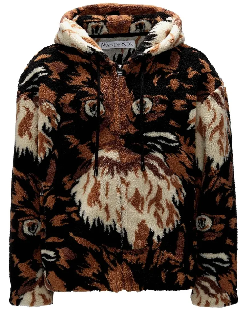 J.W.Anderson Fleecejacke mit grafischem Print - Braun Braun