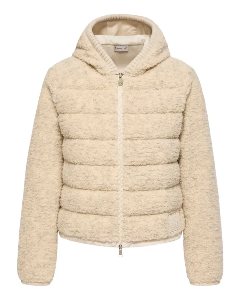 Moncler padded teddy hooded jacket - Nude Nude
