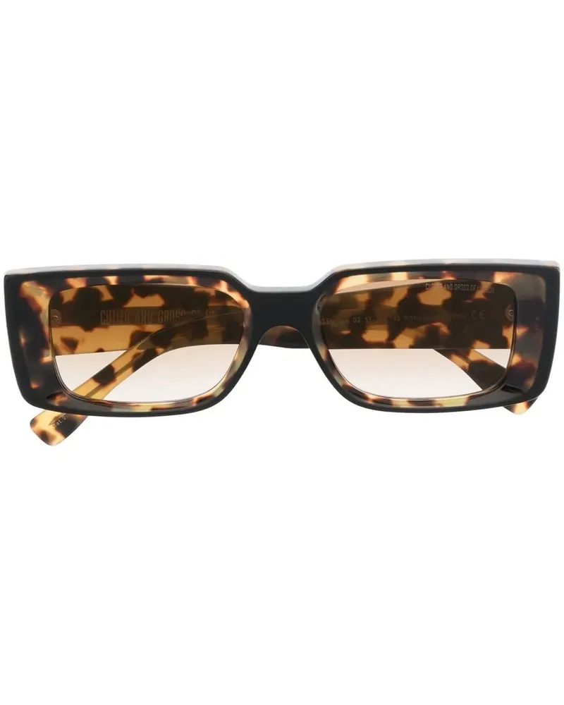 Cutler and Gross Eckige Sonnenbrille - Braun Braun