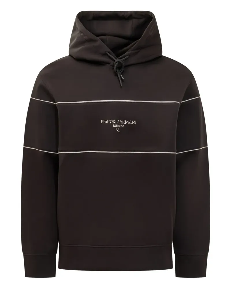 Emporio Armani Hoodie mit Streifendetail - Schwarz Schwarz