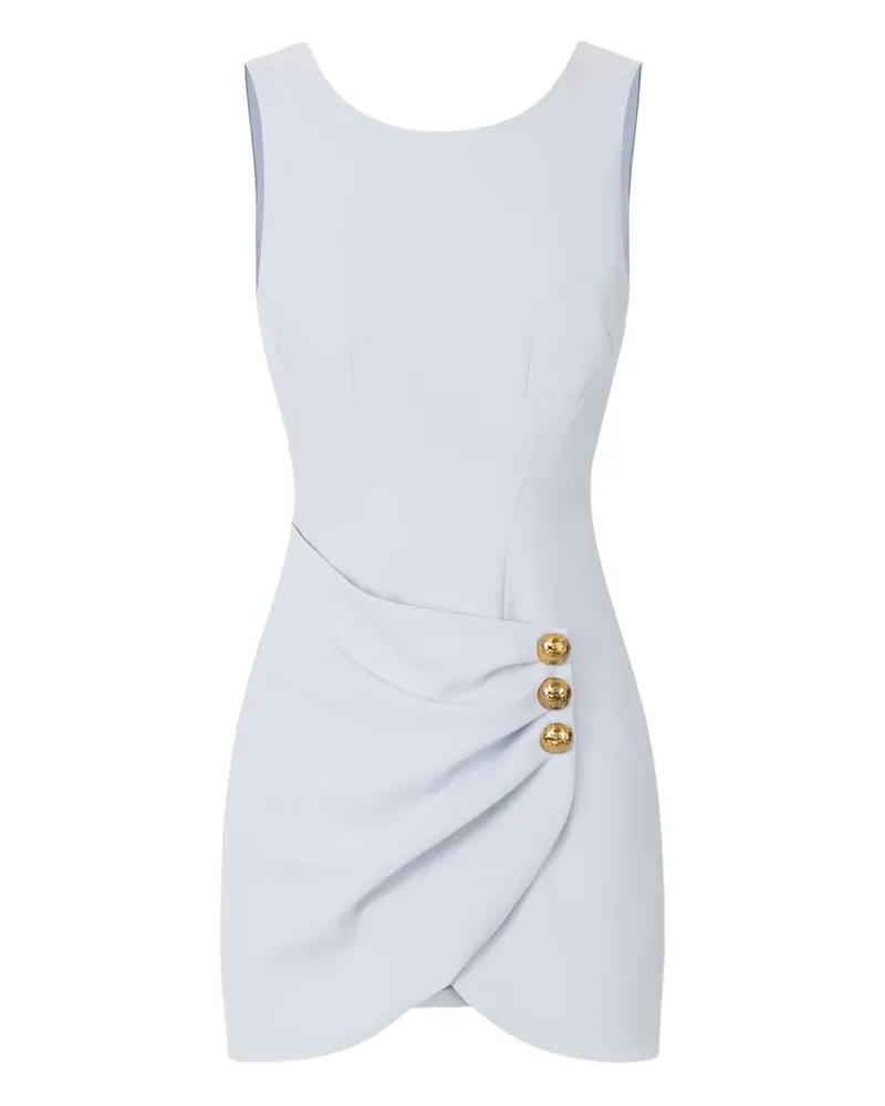 Elisabetta Franchi Drapiertes Minikleid mit Schmuckknöpfen - Blau Blau
