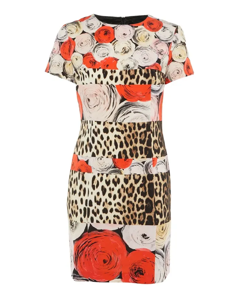 Moschino Kleid mit Leoparden- und Rosen-Print - Nude Nude