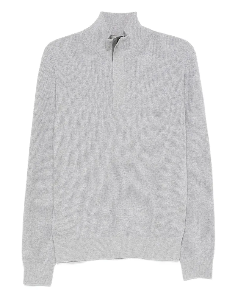 Canali Gerippter Pullover - Grau Grau