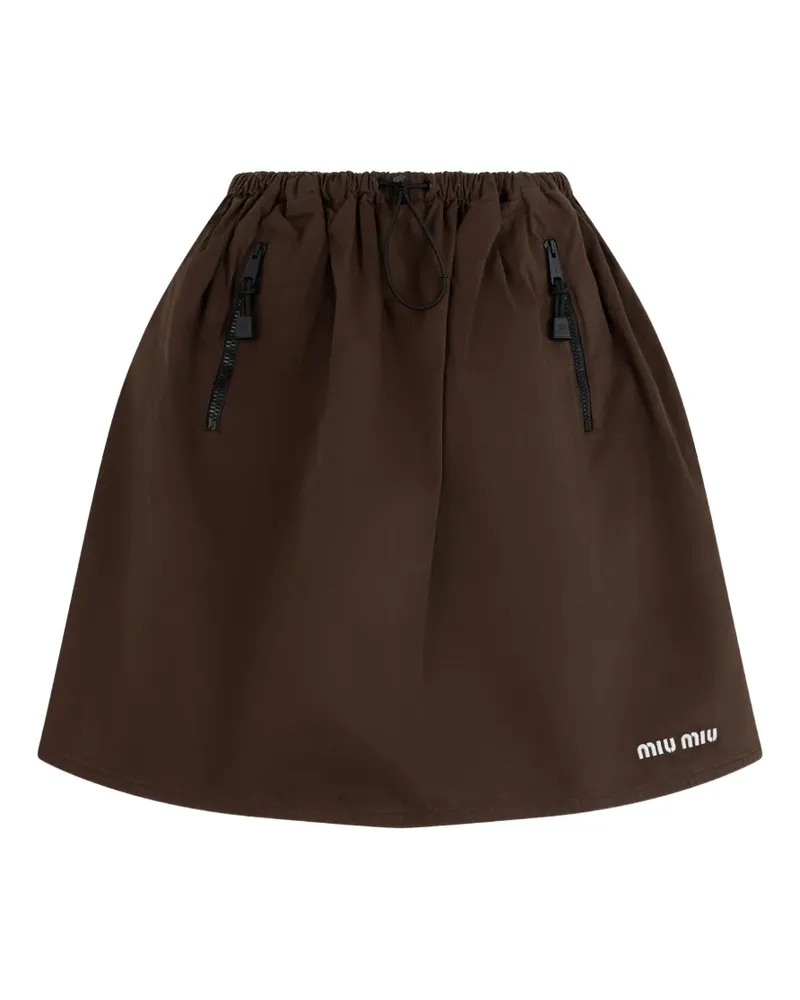 Miu Miu washed gabardine skirt - Braun Braun