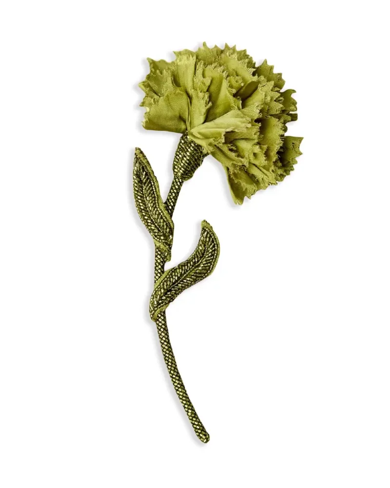 Erdem Nelkenbrosche mit Perlen - Grün Grün