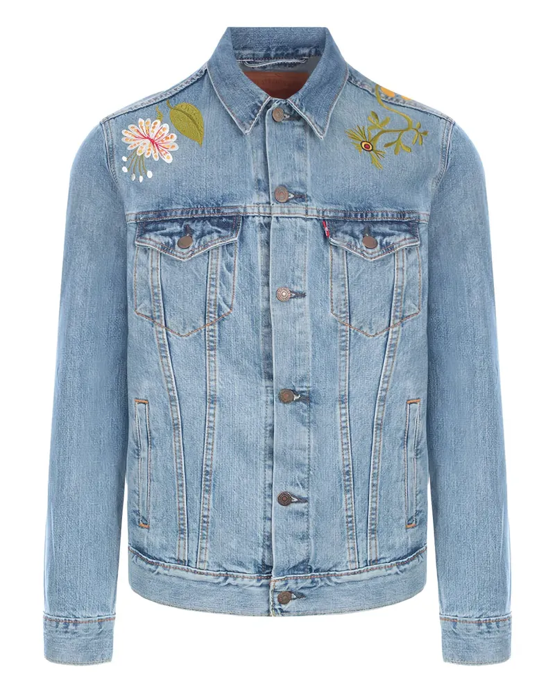 Levi's Jeansjacke mit Blumenstickerei - Blau Blau