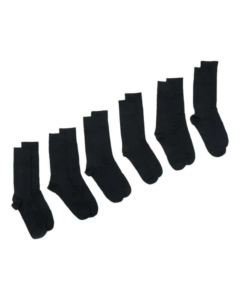 CDLP logo-print ribbed-cuff socks (set of six) - Blau Blau