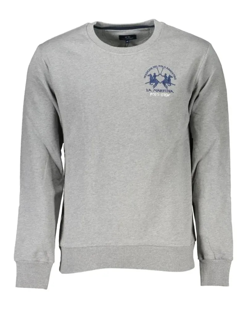 La Martina logo-embroidered crew-neck sweater - Grau Grau