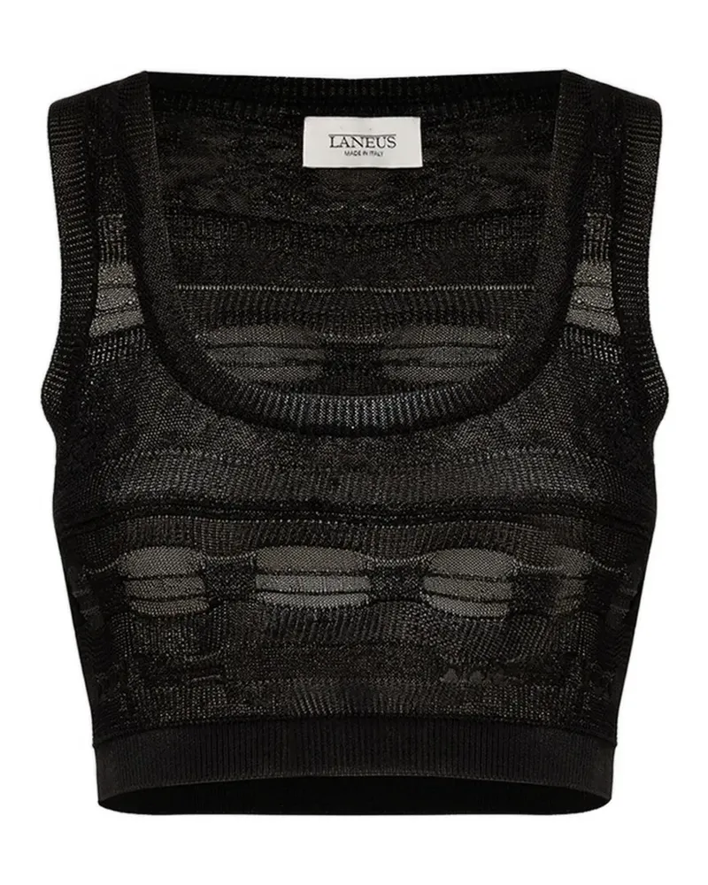 Laneus Gestricktes Cropped-Top - Schwarz Schwarz