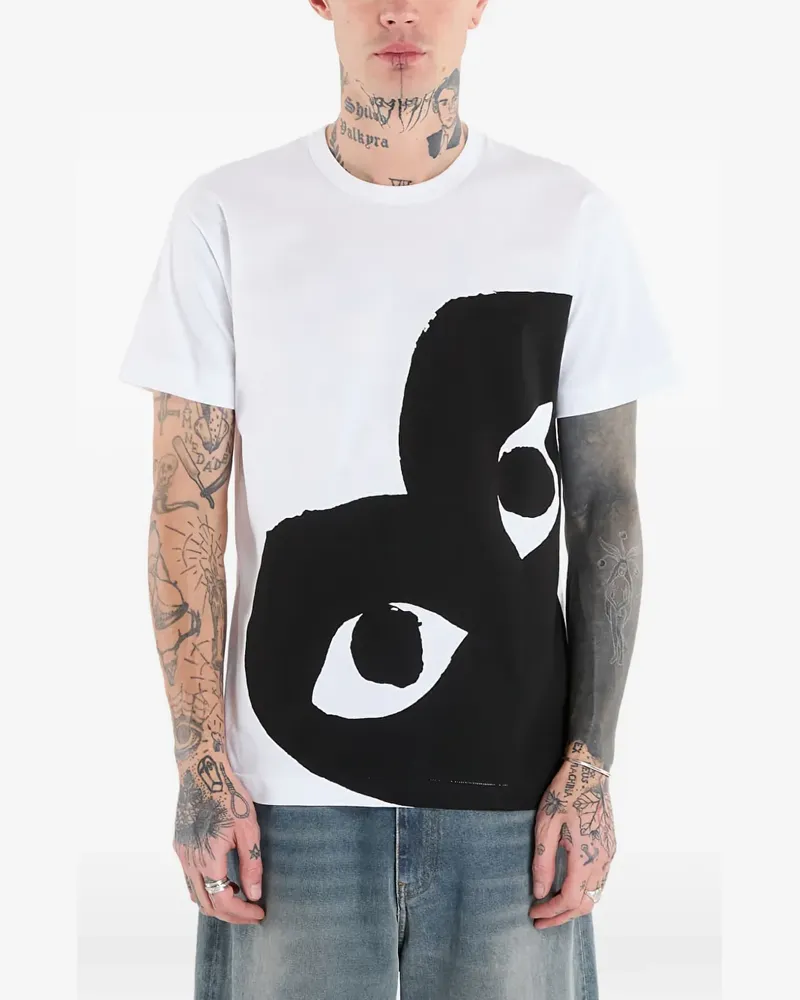 Comme des Garçons heart-graphic T-shirt - Weiß Weiß