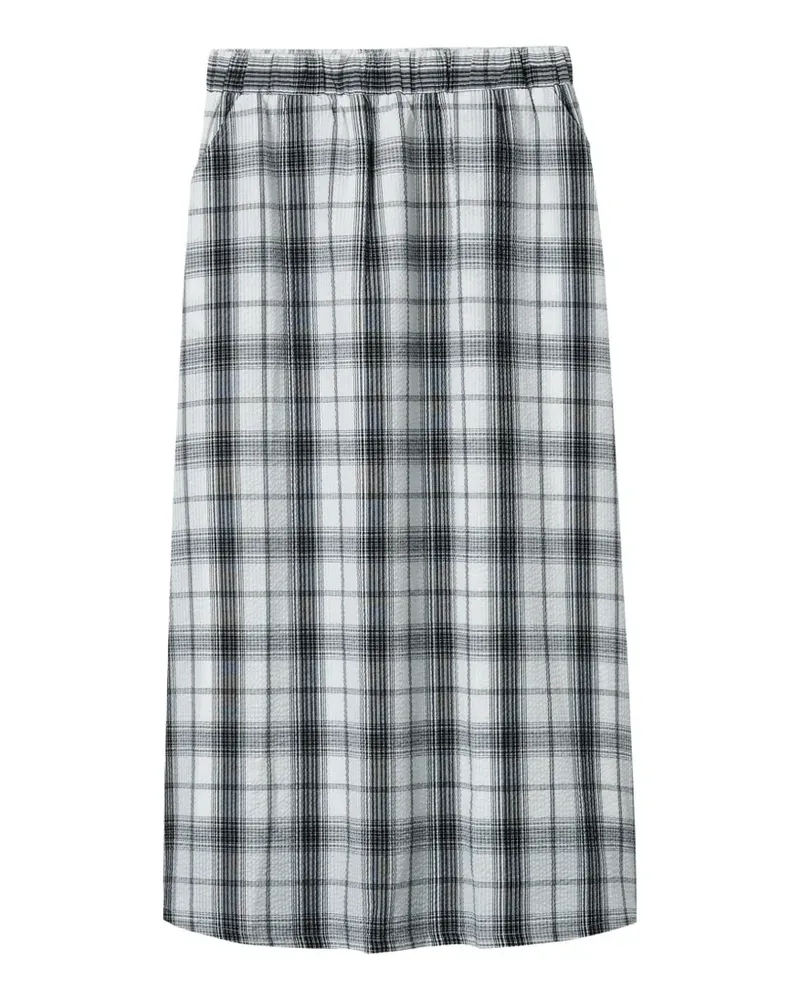 b+ab Karierter Rock - Weiß Weiß