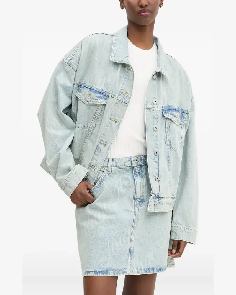 HUGO BOSS Lou Jeansjacke mit Acid-Wash-Effekt - Blau Blau