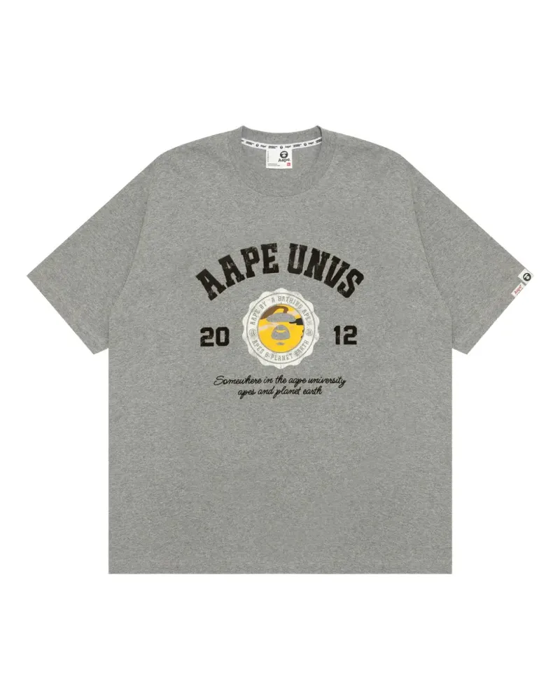 BAPE AAPEUNVS T-Shirt mit grafischem Print - Grau Grau