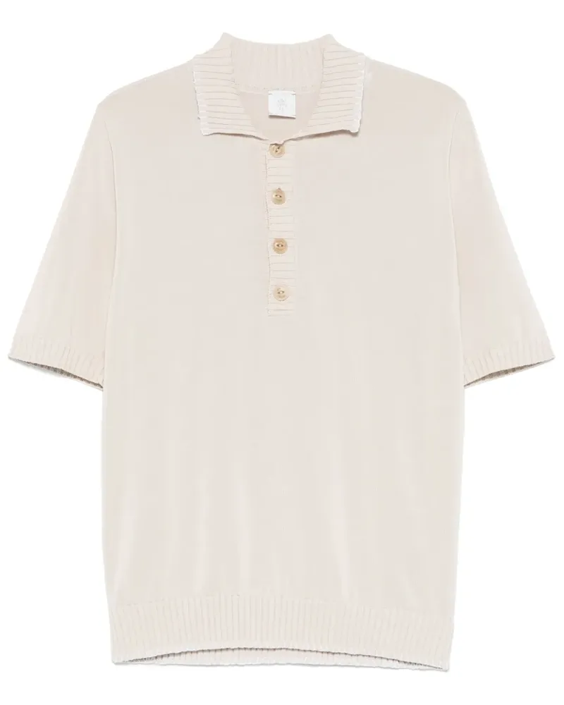 Eleventy Poloshirt mit bestickten Kanten - Nude Nude