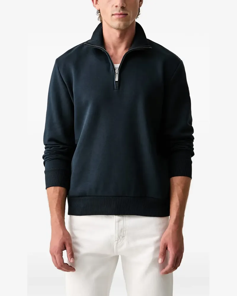 Colmar Geripptes Sweatshirt mit kurzem Reißverschluss - Blau Blau