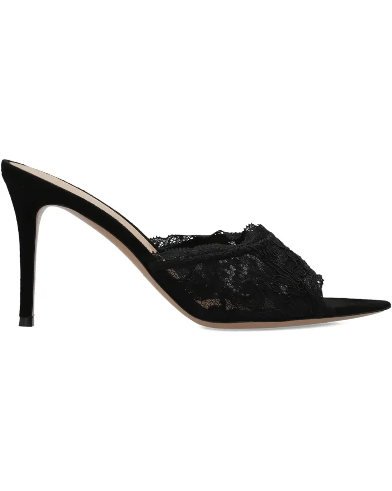 Gianvito Rossi lace heeled mules - Schwarz Schwarz