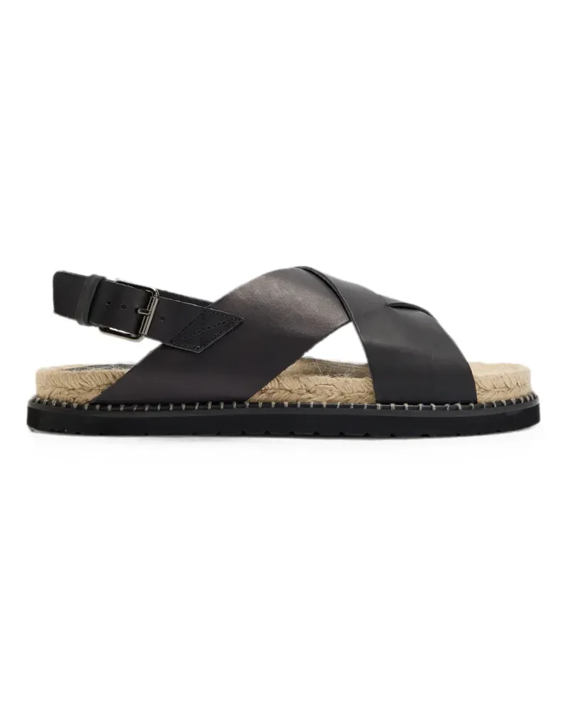 Castañer Tiago Slingback-Sandalen mit überkreuzten Riemen - Schwarz Schwarz