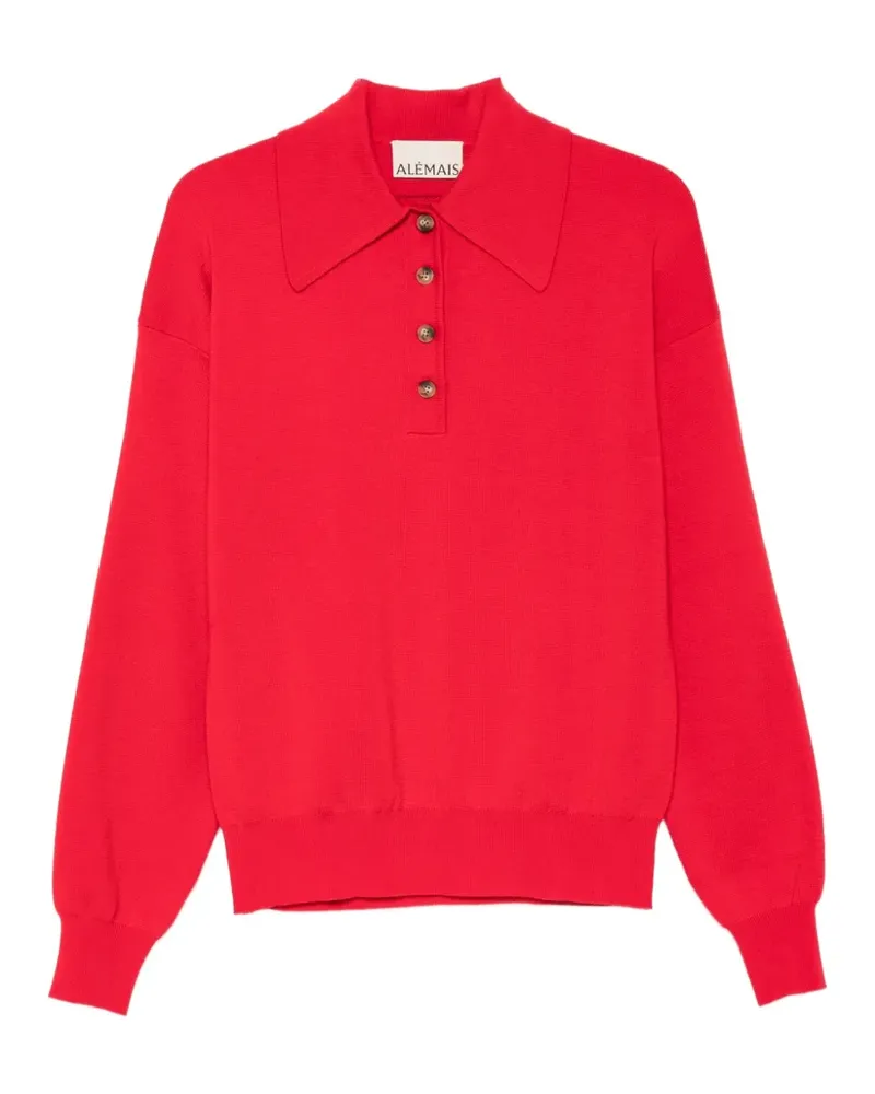 ALEMAIS Rocky Poloshirt mit Knopfleiste - Rot Rot