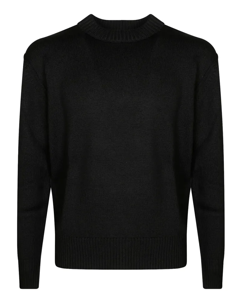 Paolo Pecora Milano Pullover mit Ziernaht - Schwarz Schwarz