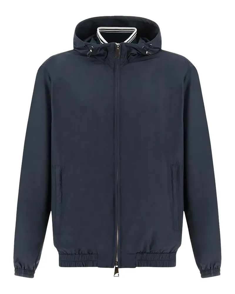 Paul & Shark hooded microfiber jacket - Blau Blau