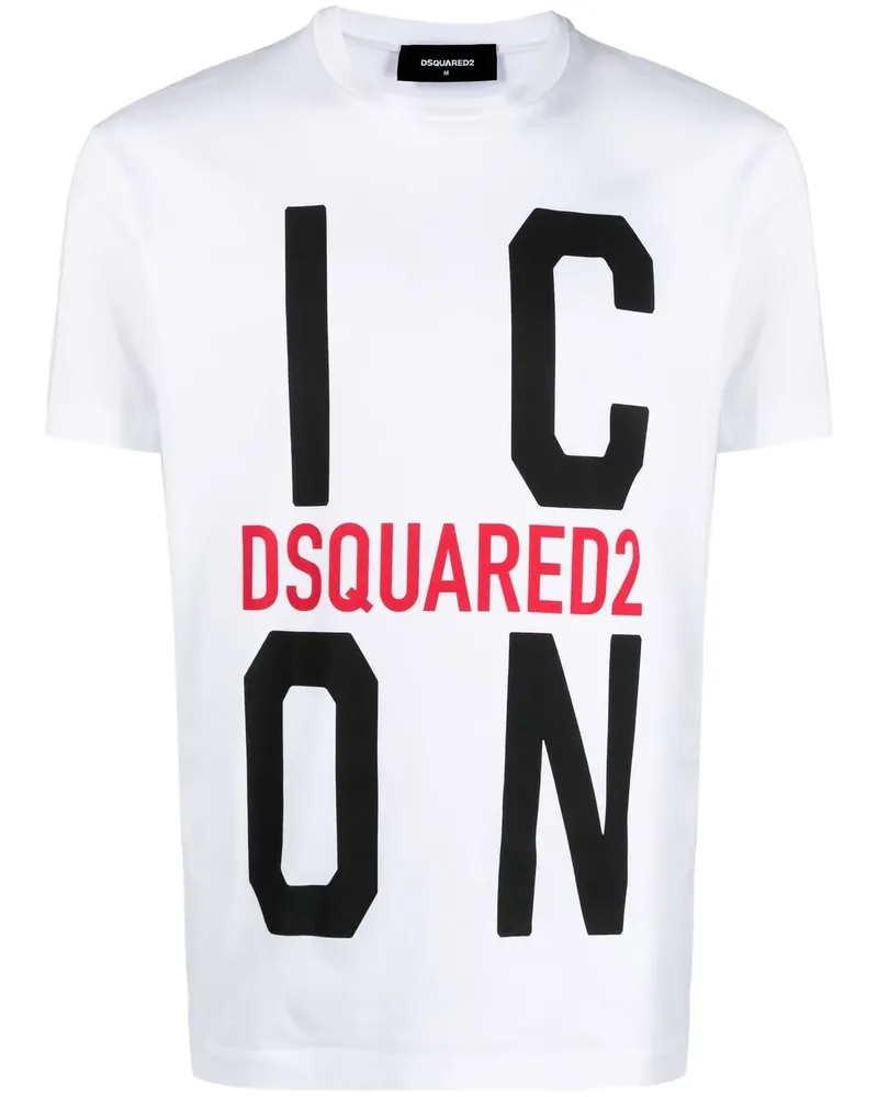 Dsquared2 T-Shirt mit Logo-Print - Weiß Weiß
