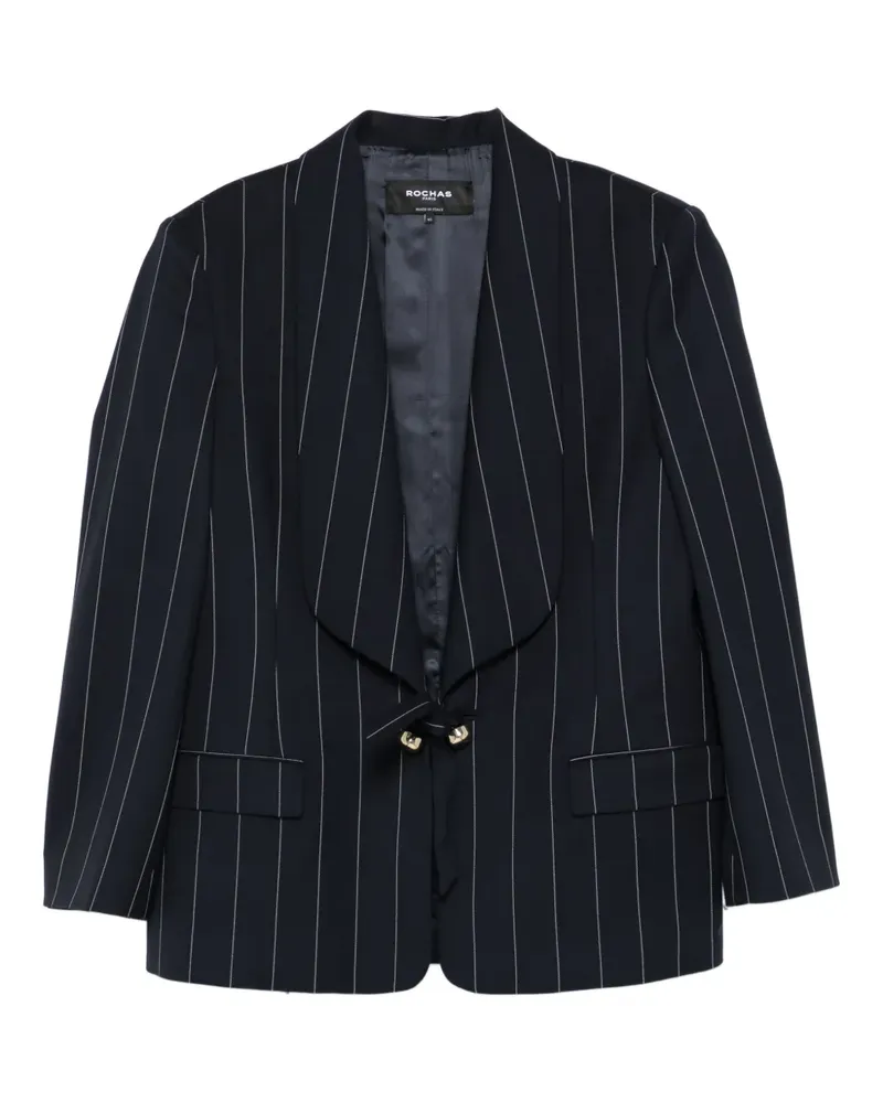 Rochas pinstriped tied blazer - Blau Blau