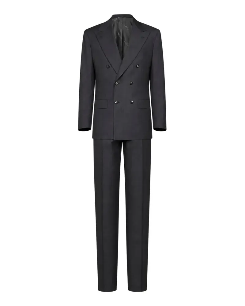 Kiton double-breasted wool suit - Grau Grau