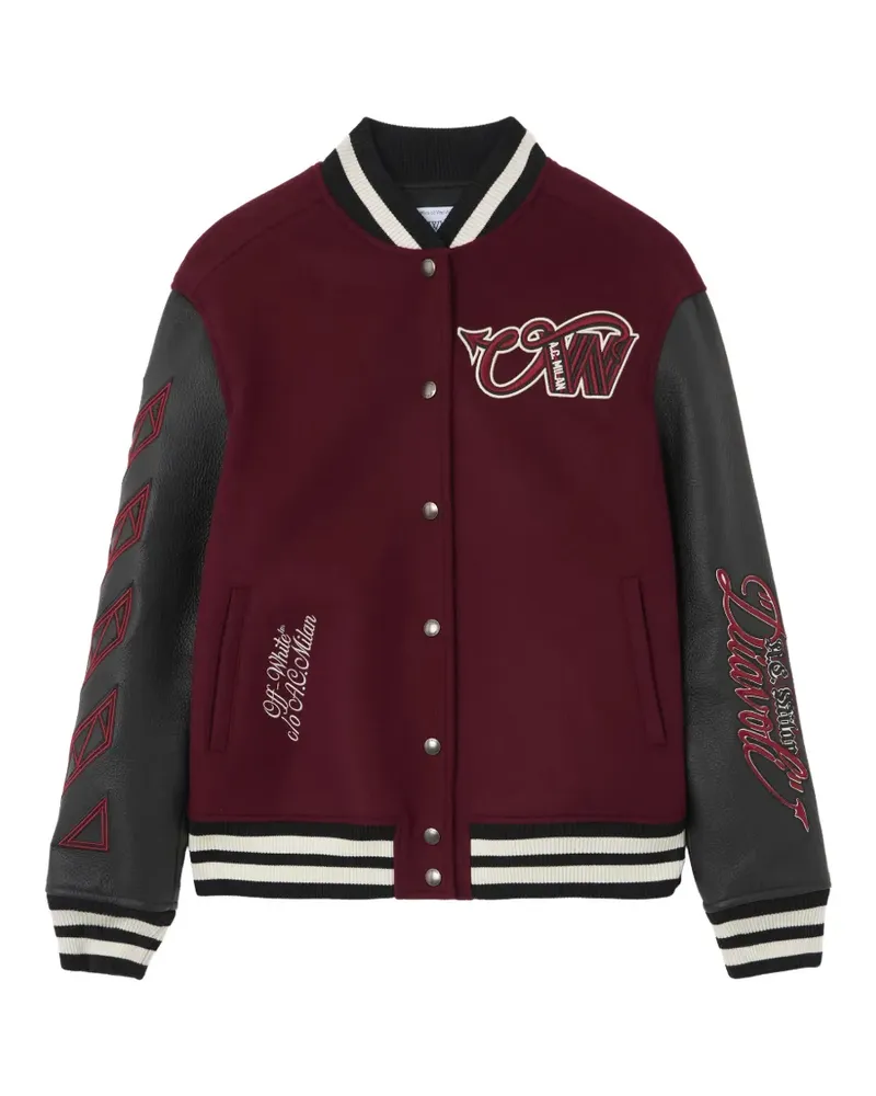 OFF-WHITE x AC Milan Bomberjacke mit Patch-Detail - Rot Rot