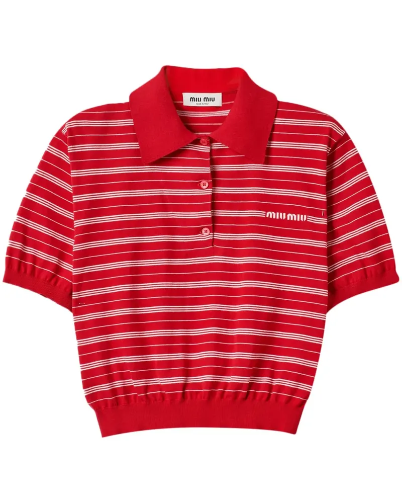 Miu Miu Poloshirt mit Intarsien-Logo - Rot Rot